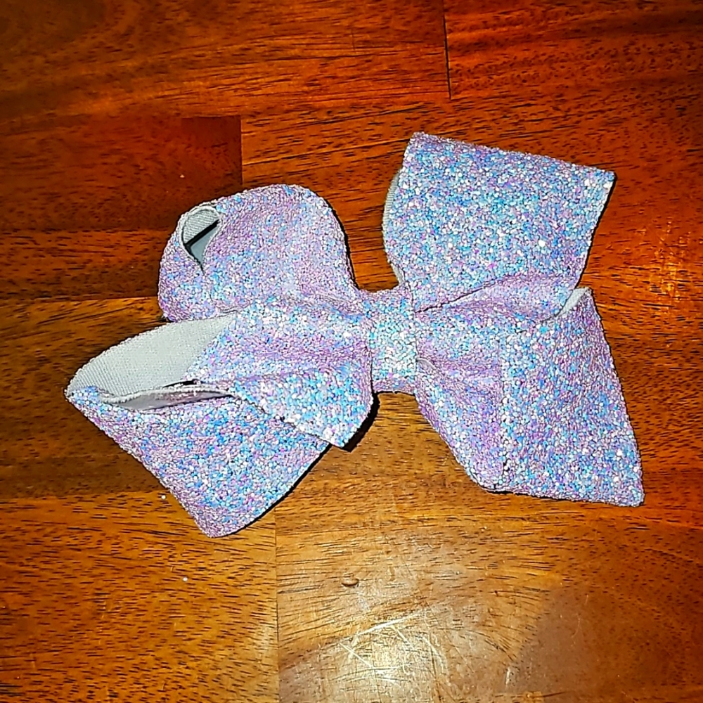 JoJo Siwa, Beautiful girls heavy duty large glitter bow. Purple and irredescent